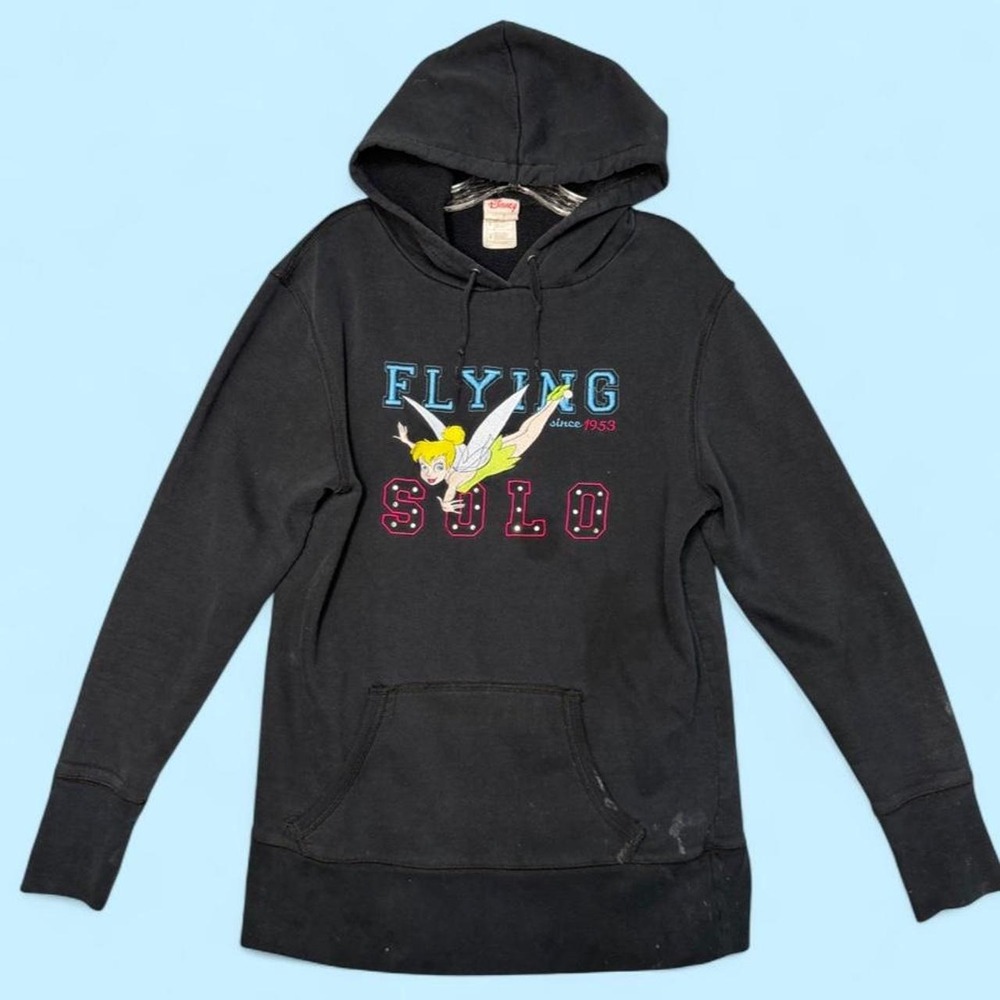 Vintage Y2K Disney Shopping Tinkerbell Flying Solo Rhinestone Hoodie Small